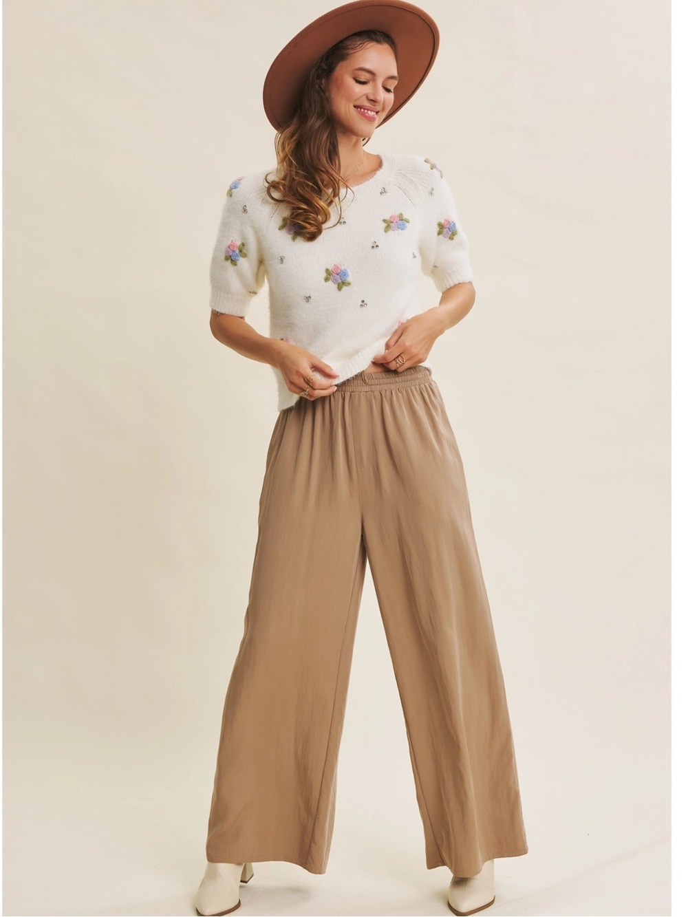 Elegant with Every Step Washed Look Wide-Leg Pants Size Medium